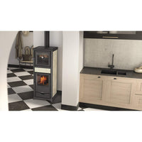 Stufa a Legna con Forno Rossella Plus con Forno 5.0 Maiolica Nordica Colore: Panna