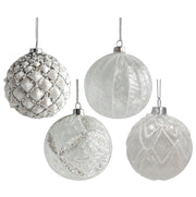 MAURY'S SFERA NATALIZIA CON LACCIO REALIZZATA IN VETRO DA 10 CM COLORE BIANCO