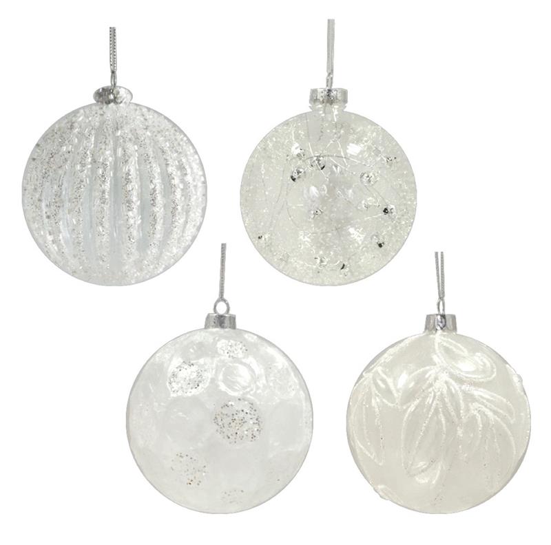 MAURY'S SFERA NATALIZIA CON LACCIO REALIZZATA IN VETRO DA 10 CM TRASPARENTE