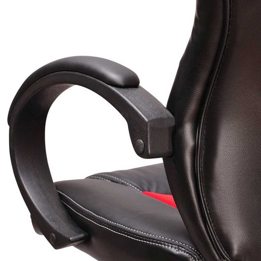 Sedia Poltrona Ufficio Direzionale Gaming Ergonomica Girevole in Ecopelle Nero Rosso