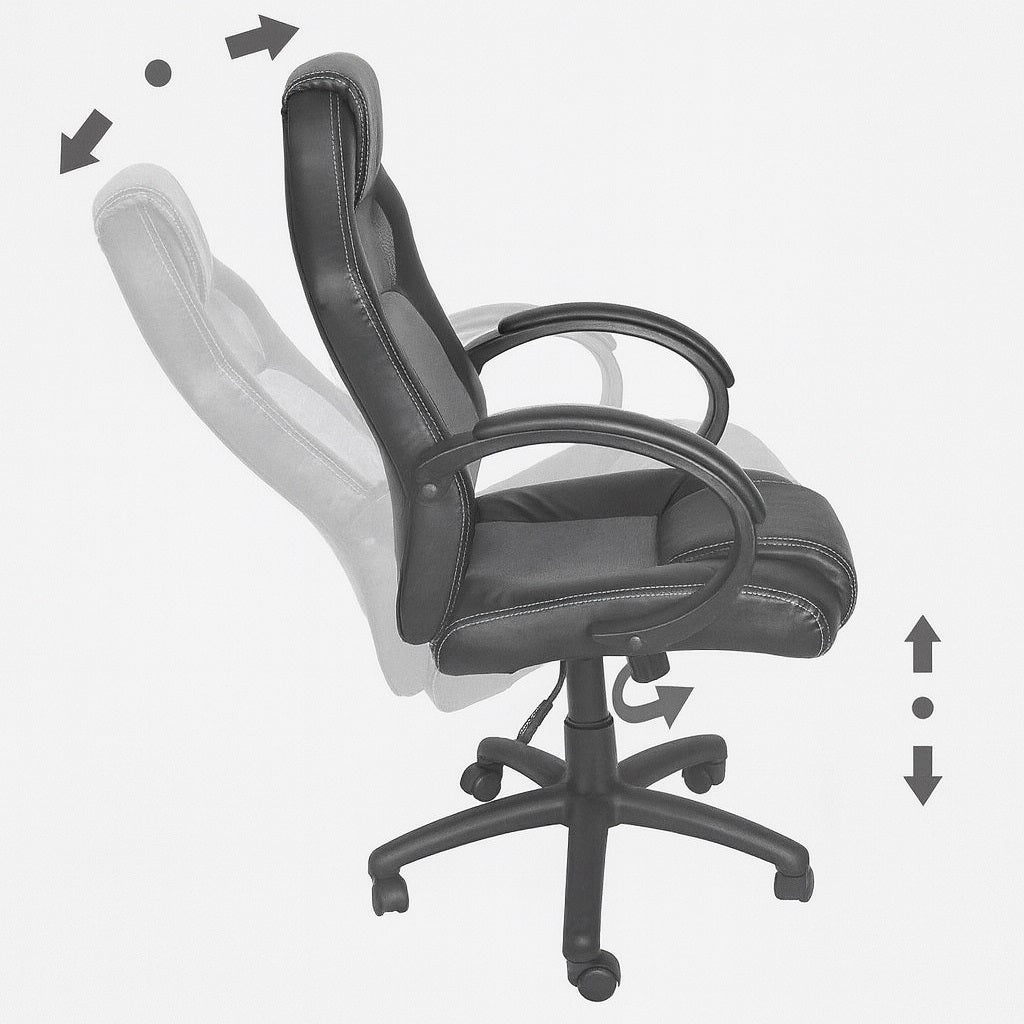 Sedia Poltrona Ufficio Direzionale Gaming Ergonomica Girevole in Ecopelle Nero Verde