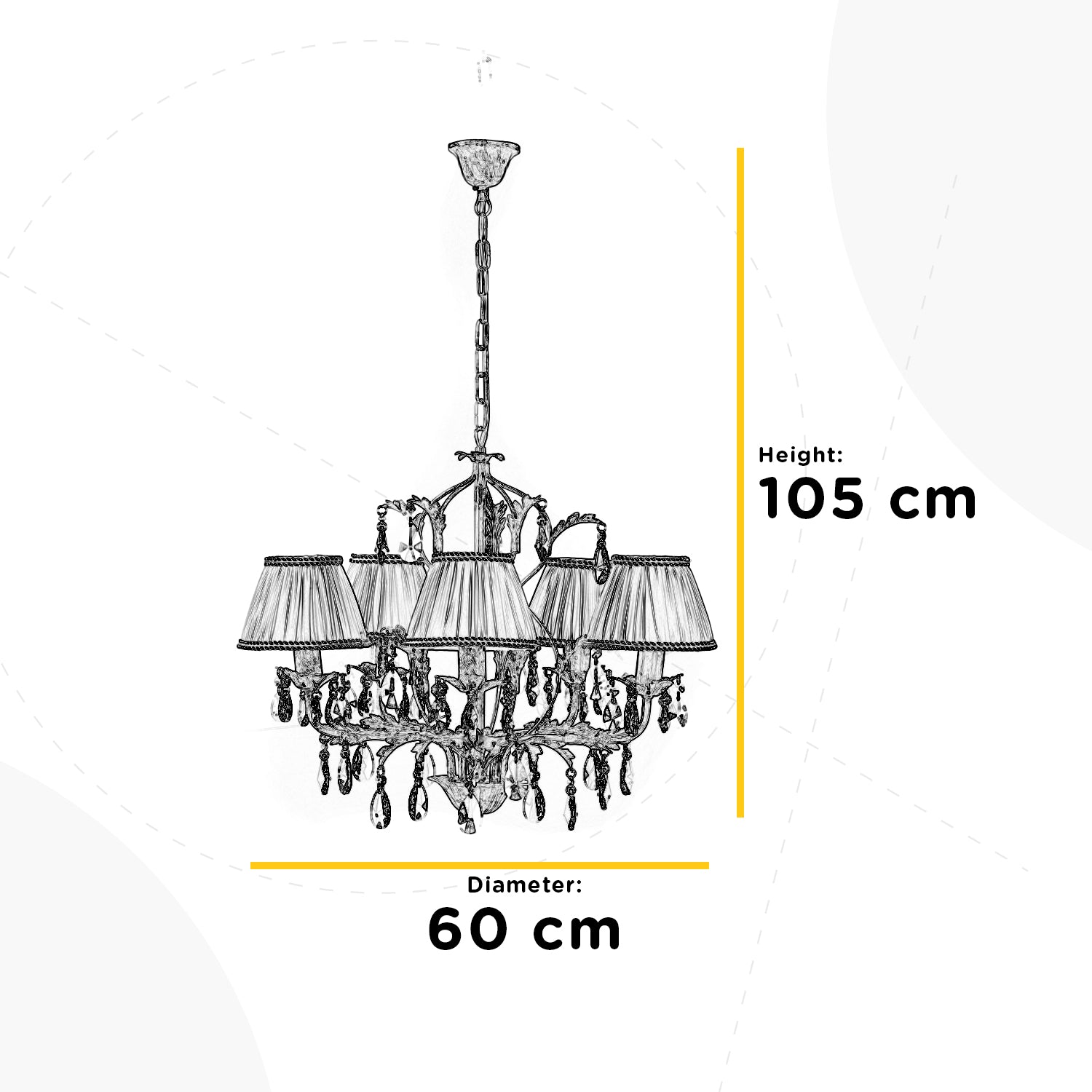 Lampadario 5 luci Karen