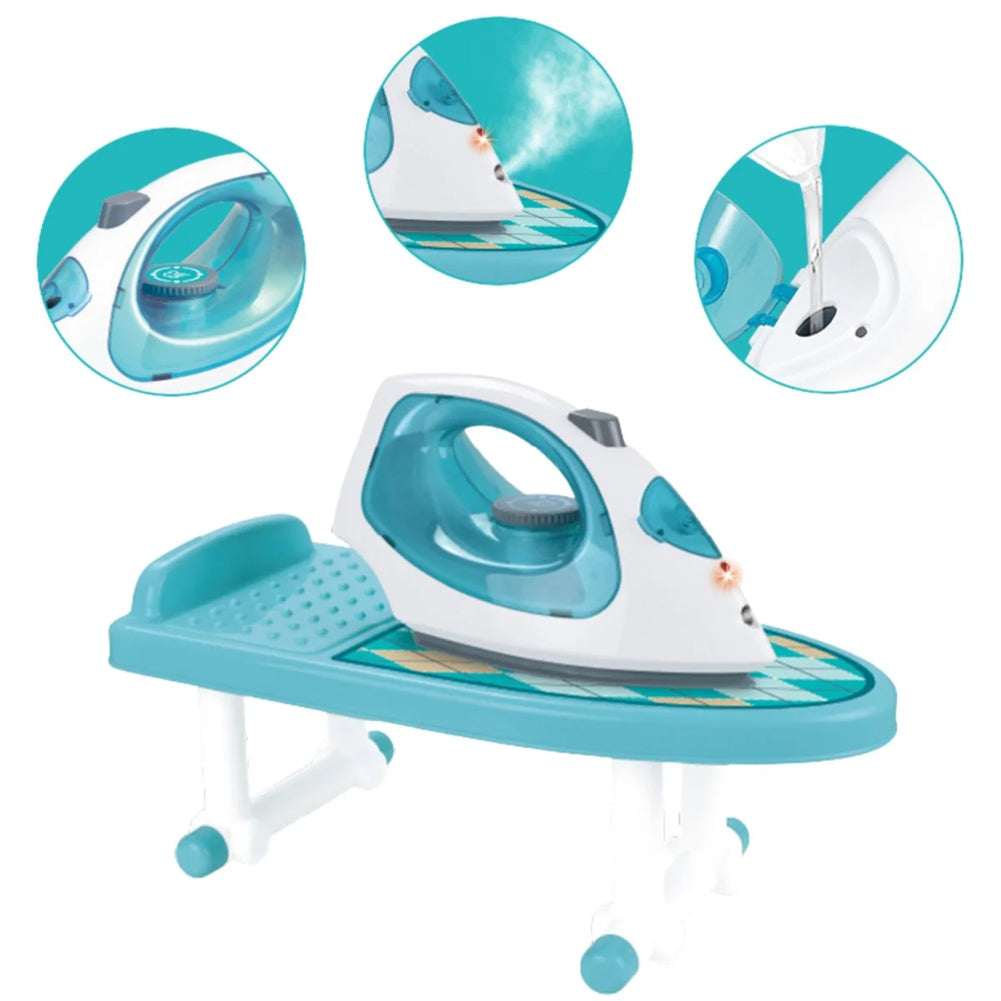Ferro da Stiro Giocattolo Bambini con Vapore Luci Suoni Asse da Stiro Accessori