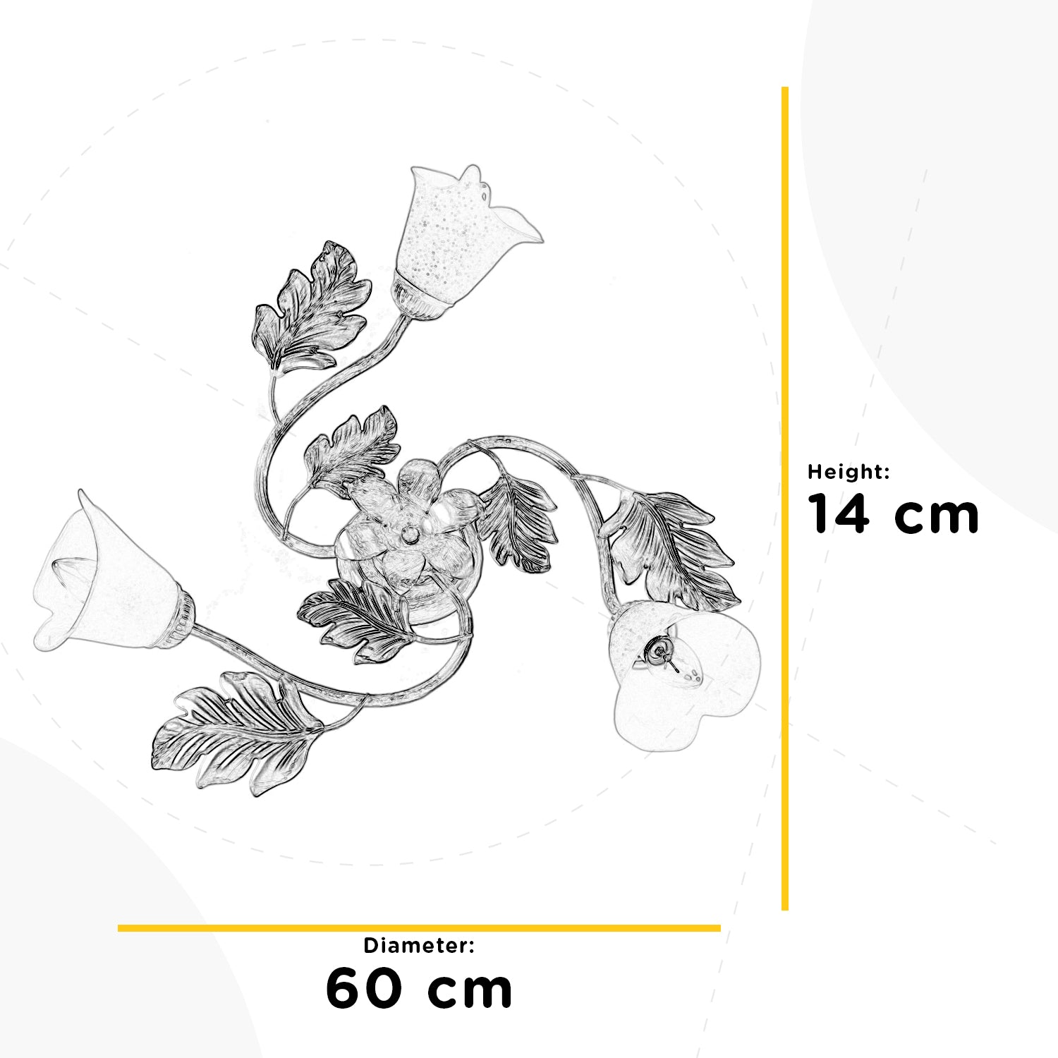 Plafoniera 3 luci Marilena