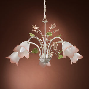 Lampadario 5 luci Botton d'oro