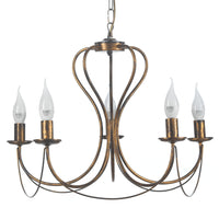 Lampadario 5 luci Candela bronzo