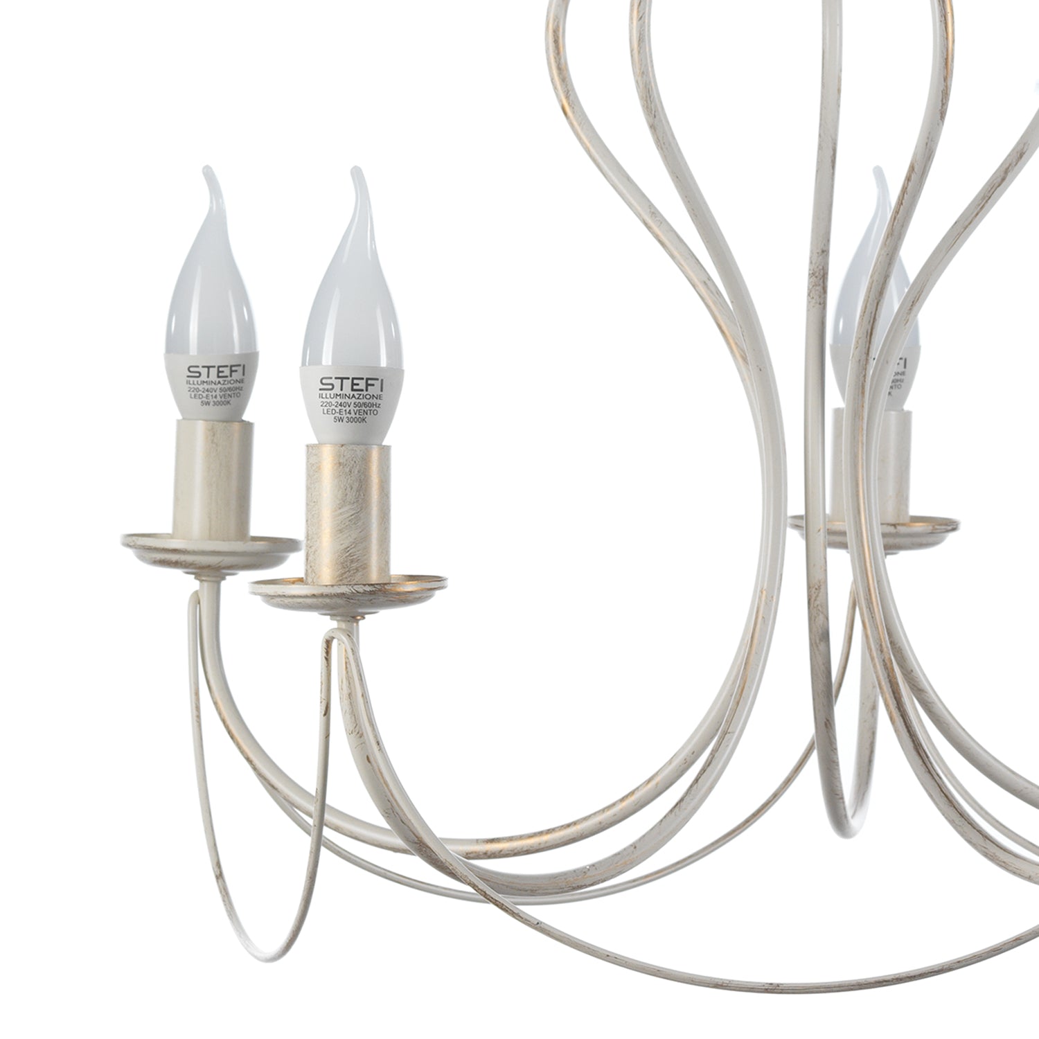 Lampadario 5 luci Candela avorio