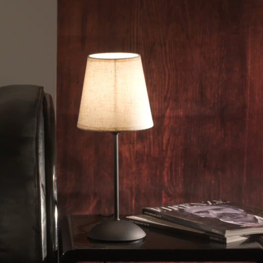 Lume Loris nero paralume sabbia