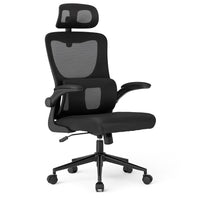 Sedia Ufficio Ergonomica con Supporto Lombare Rete Traspirante e Poggiatesta Regolabile Nero