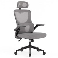 Sedia Ufficio Ergonomica con Supporto Lombare Rete Traspirante e Poggiatesta Regolabile Grigio