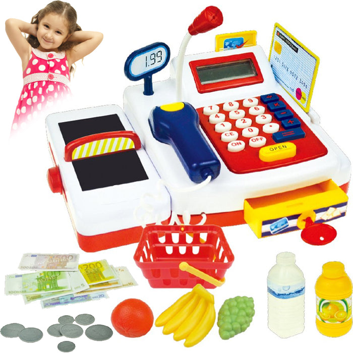 Registratore di Cassa Giocattolo per Bambini con Soldi Luci e Suoni Idea Regalo