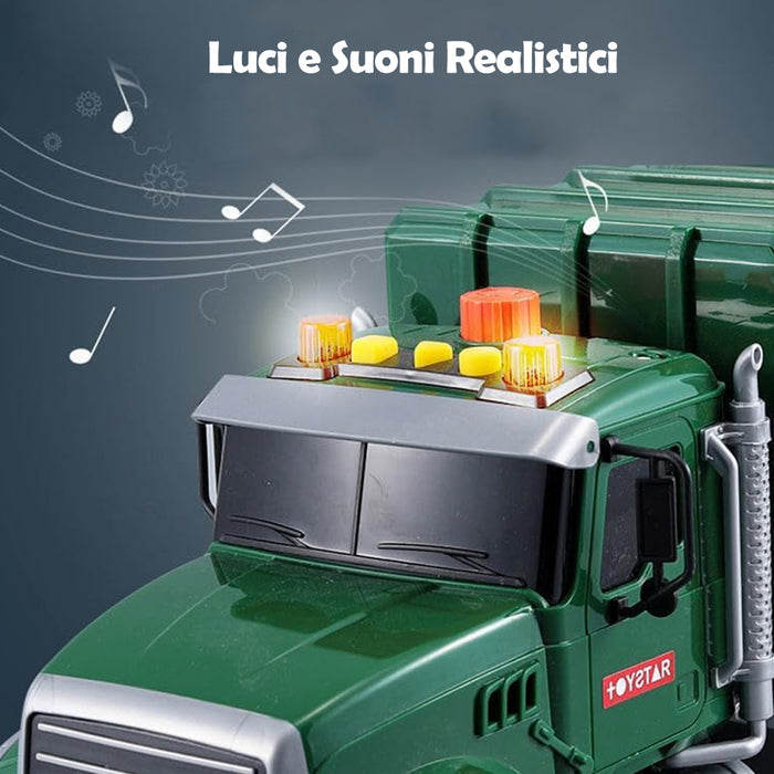 Camion della Spazzatura Giocattolo per Bambini con Luci e Suoni Idea Regalo