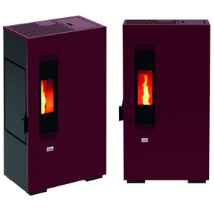 Stufa a Pellet Queen Slim 5 Compatta 4,14 kW/h Colore: Bordeaux