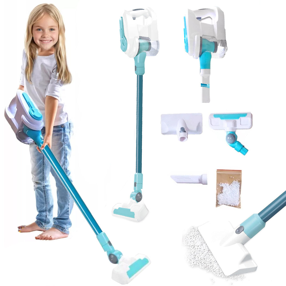 Aspirapolvere Giocattolo per Bambini Testine Cambiabili Luci e Suoni Idea Regalo