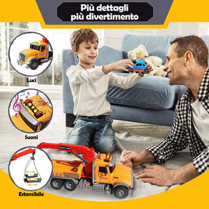 Carro Attrezzi Giocattolo per Bambini Luci e Suoni Camion Soccorso Idea Regalo