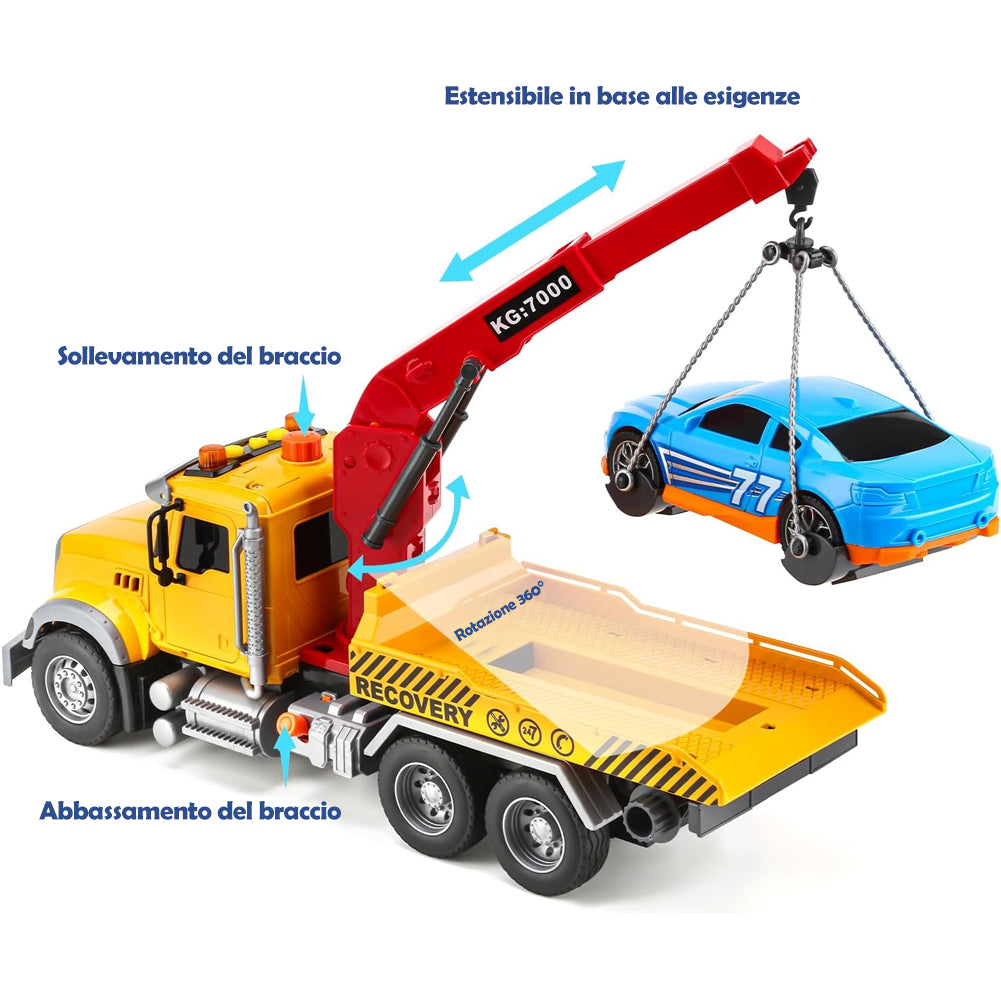 Carro Attrezzi Giocattolo per Bambini Luci e Suoni Camion Soccorso Idea Regalo