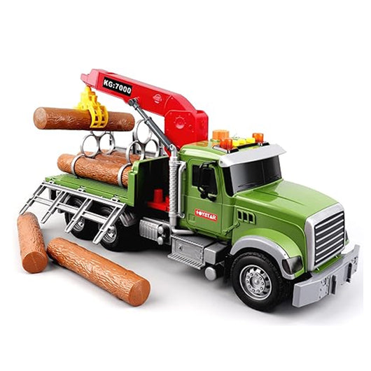 Camion Giocattolo con Tronchi Legno e Gru Veicolo Gioco per Bambini Idea Regalo