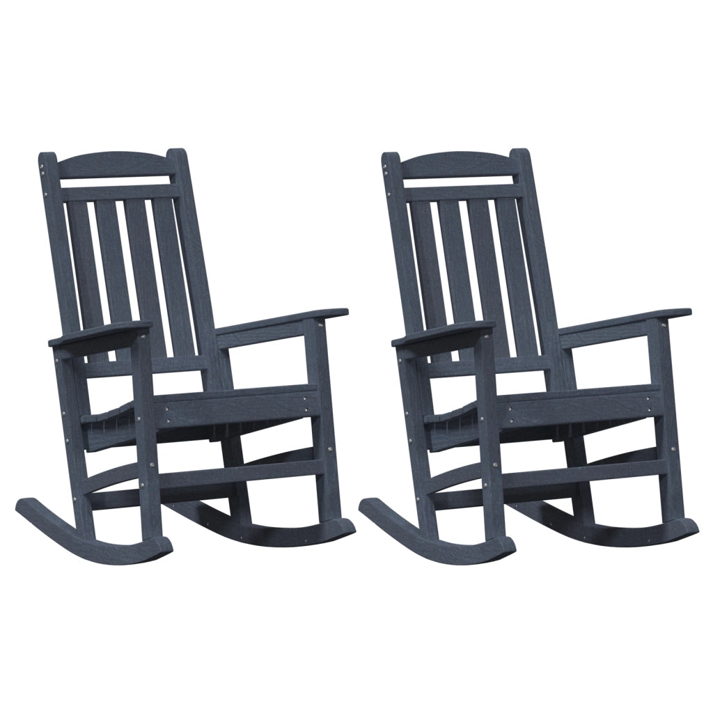Sedie a Dondolo da Giardino  2 pcs Blu Navy 70x92x107.5 cm HDPE