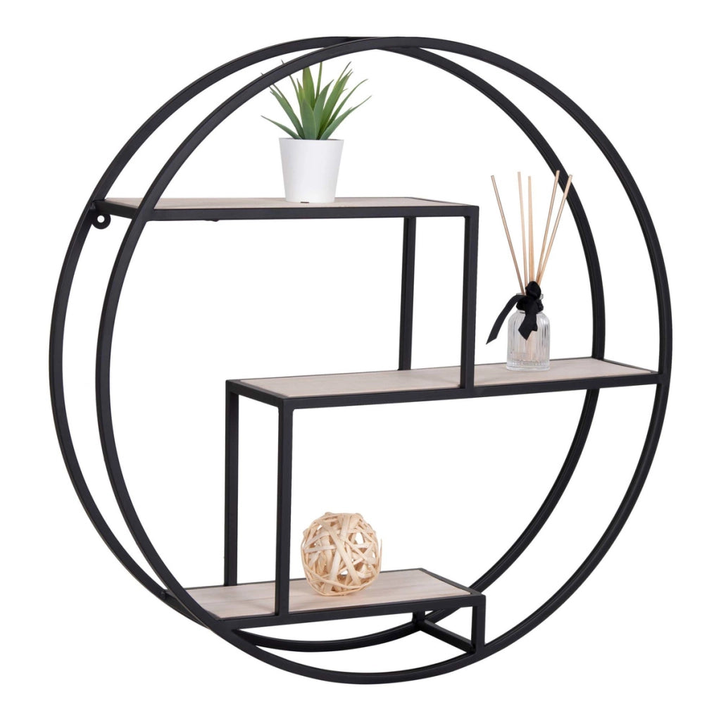 Mensola Rotterdam, Nero, Legno, 14x62x62 cm