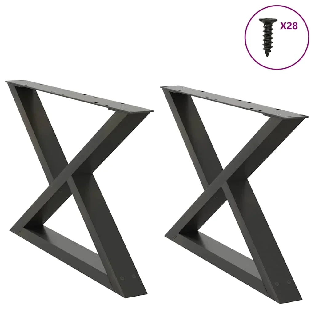 Set di 2 gambe regolabili per tavolino da caffè design moderno 70 x 42-43,3 cm acciaio antracite 02_0057000
