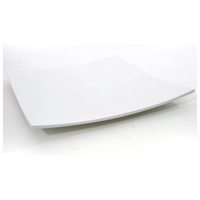 EFAY E100316IV00 Piatto Quadrato Curvo in Melamina BPA-Free Lavabile in Lavastoviglie colore Bianco avorio
