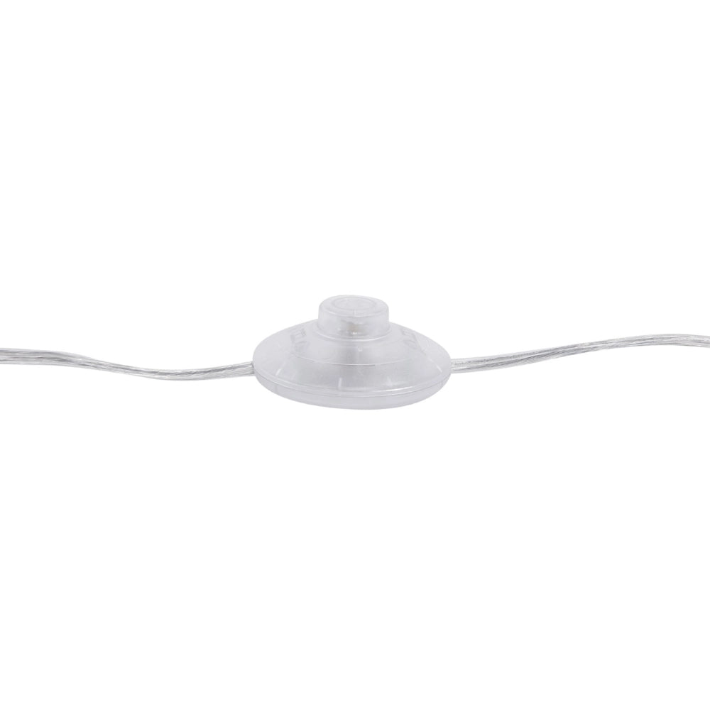 Lampada da terra in policotone bianco 165 cm con paralume a tamburo e perline di cristallo