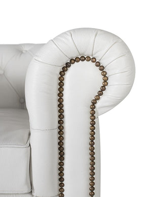 Poltrona Chester monoposto rivestita in pelle naturale