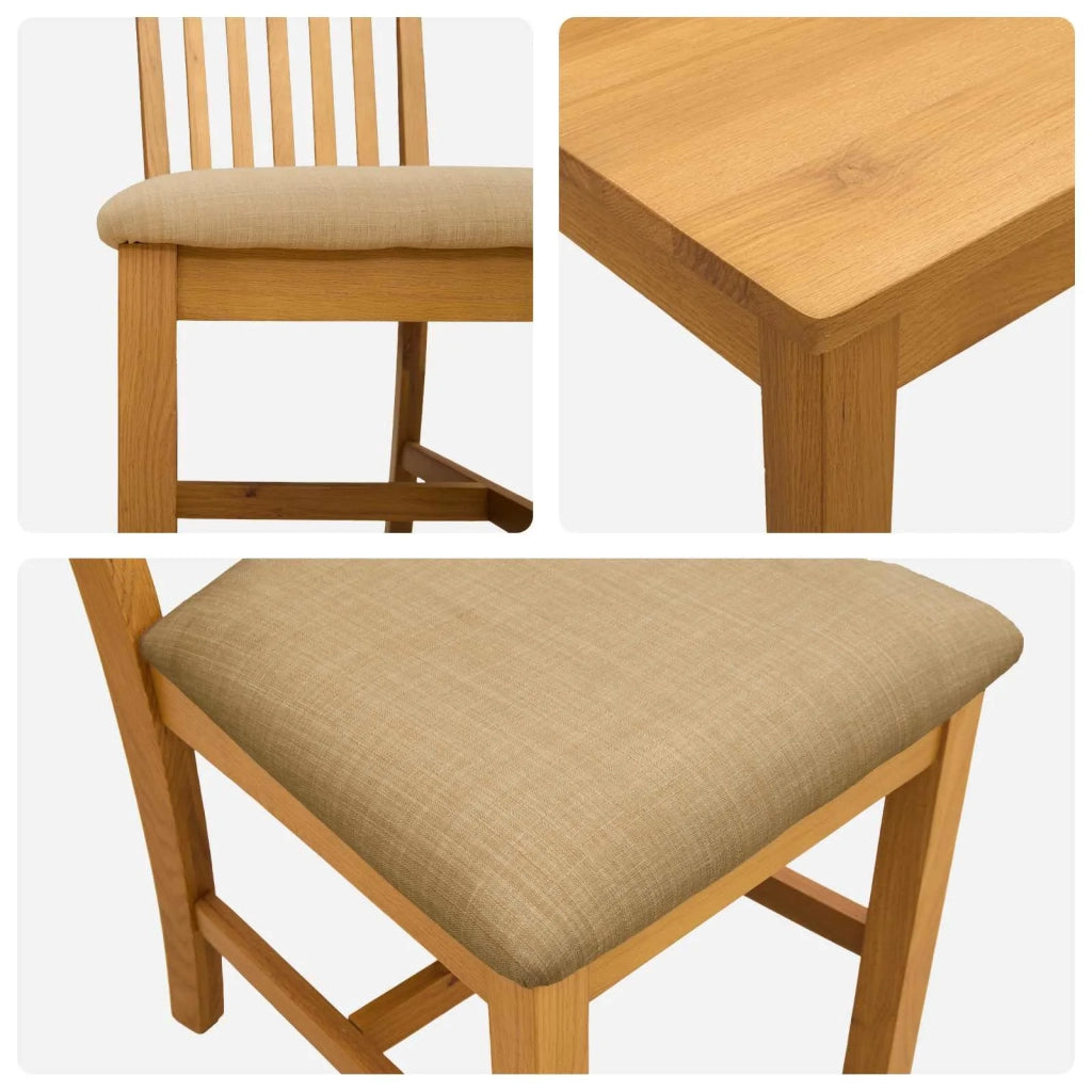 Set da pranzo 5 pz Beige Legno di Quercia Massello 3430245