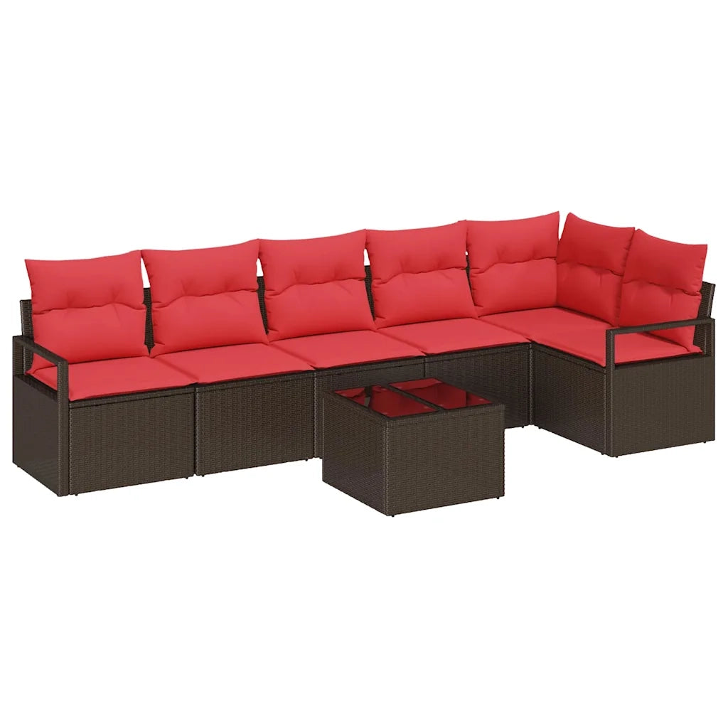 Set di divani 7 pcs Marrone polyrattan 3346414