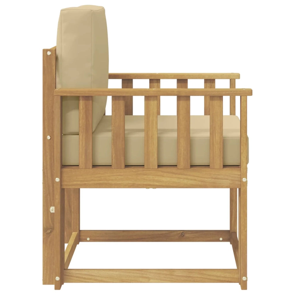 2 Pezzo Set di divani da esterno-Sofa da giardino Poliestere Bianco e Beige 268577