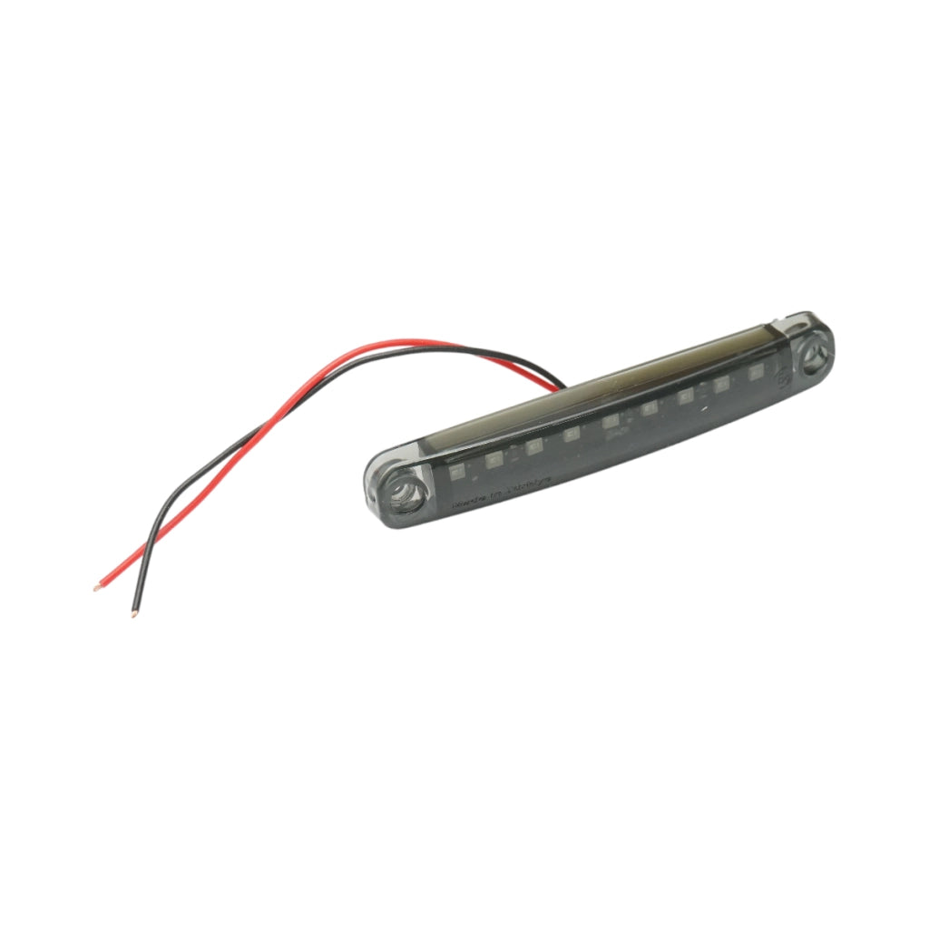 Luce di posizione laterale a LED sottile 12-24V rosso fumé 100x15x10mm FR0176