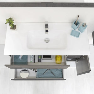 Mobile Bagno Sospeso Effetto Pietra Oxid 90 cm Industrial