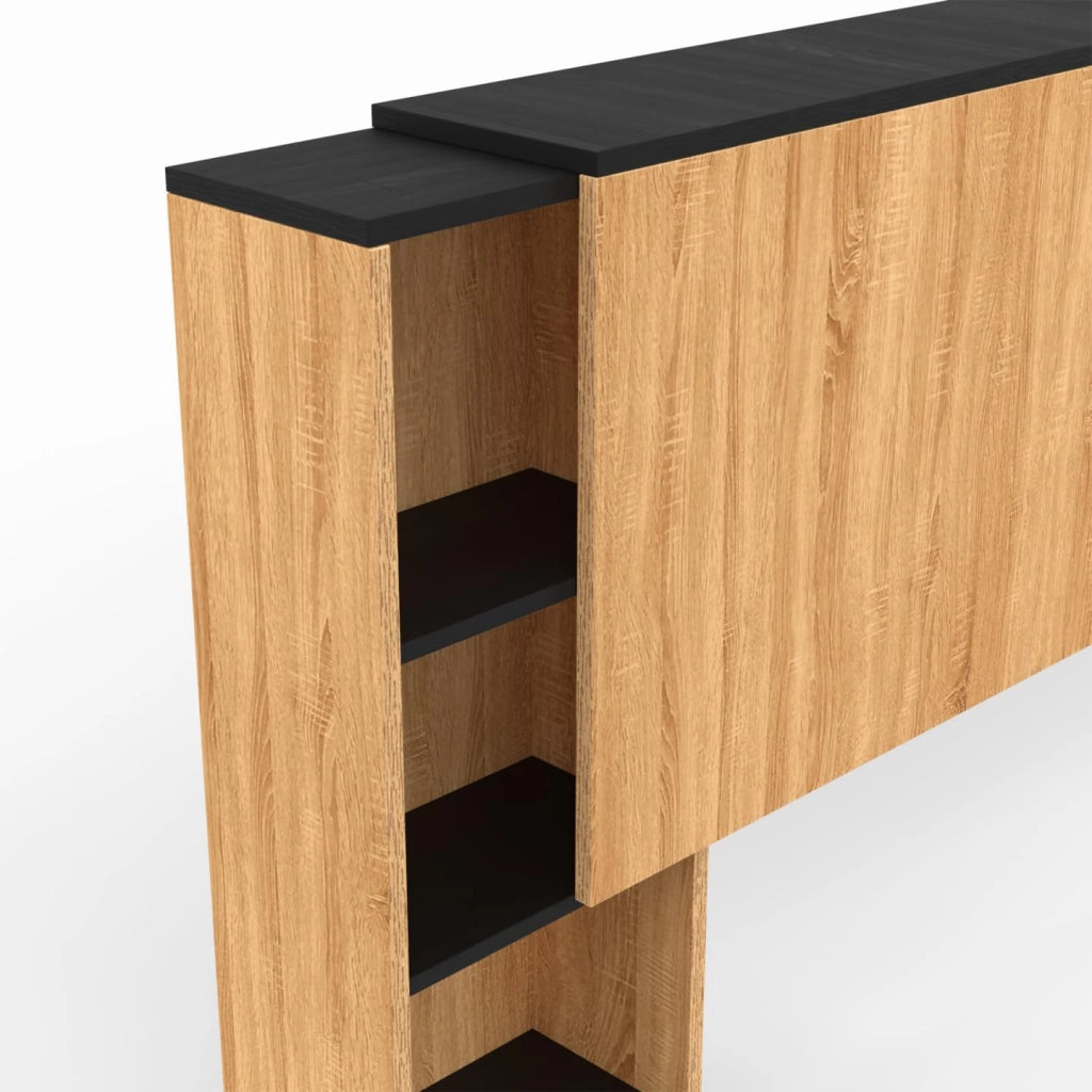 Cabecero extensible CATBA con almacenamiento deslizante para camas de 140 y 160 CM de madera y negras