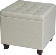 Sedile con cassettiera a forma di piedistallo in stoffa - 45x45x41cm - con spazio di stoccaggio - colore turquesa