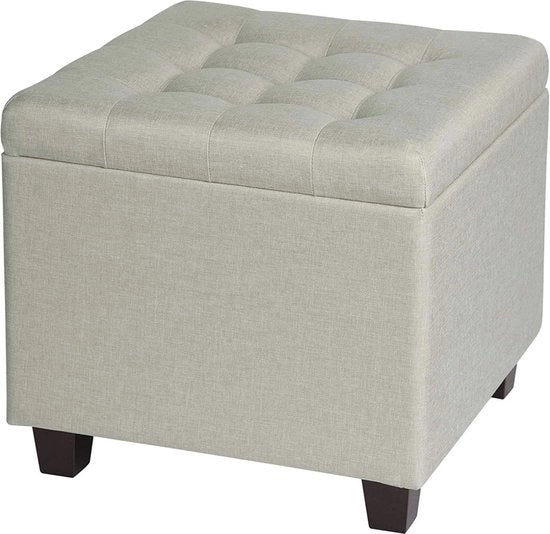 Sedile con cassettiera a forma di piedistallo in stoffa - 45x45x41cm - con spazio di stoccaggio - colore turquesa