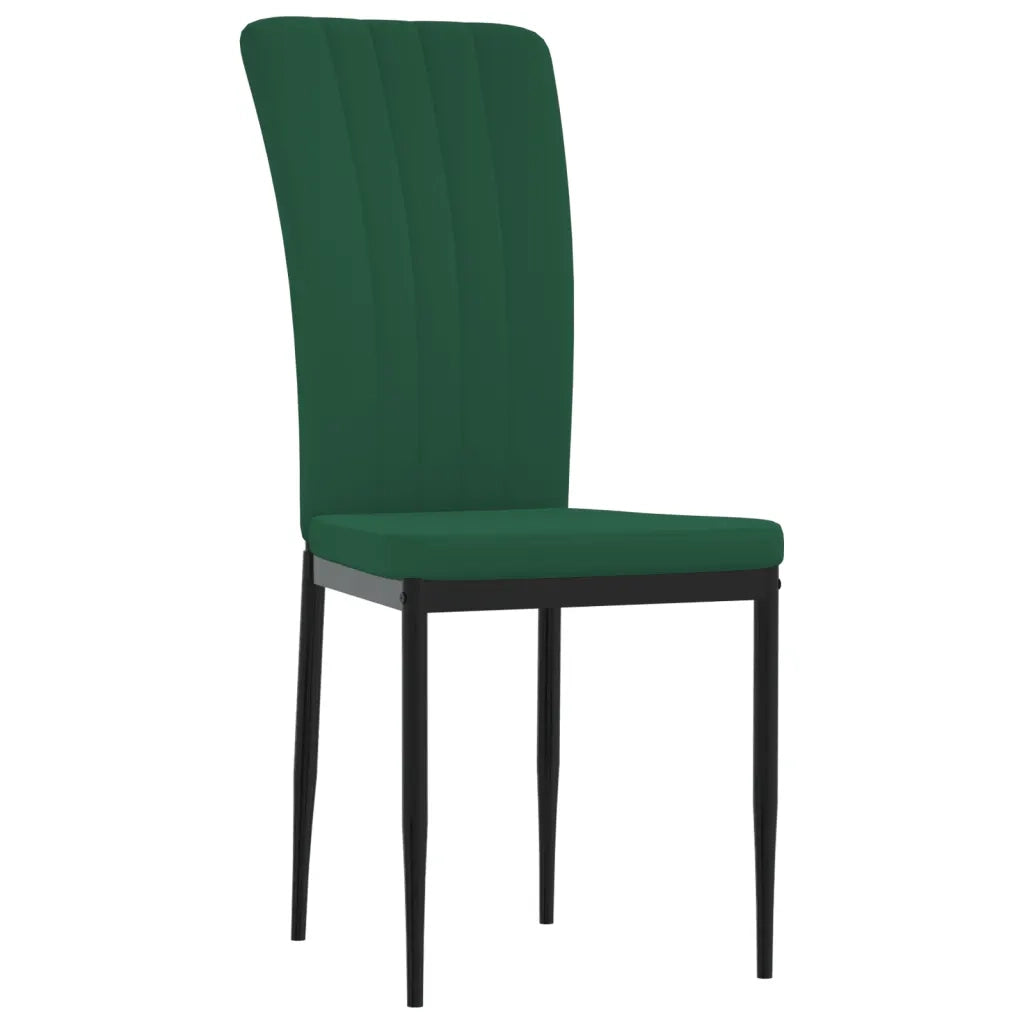 Sedie da Pranzo 4 pz Verde Scuro in Velluto cod mxl 5591