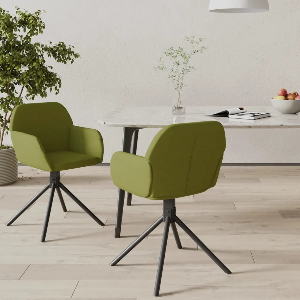 Sedie da Pranzo Girevoli 2 pz Verde Chiaro in Velluto cod mxl 18065
