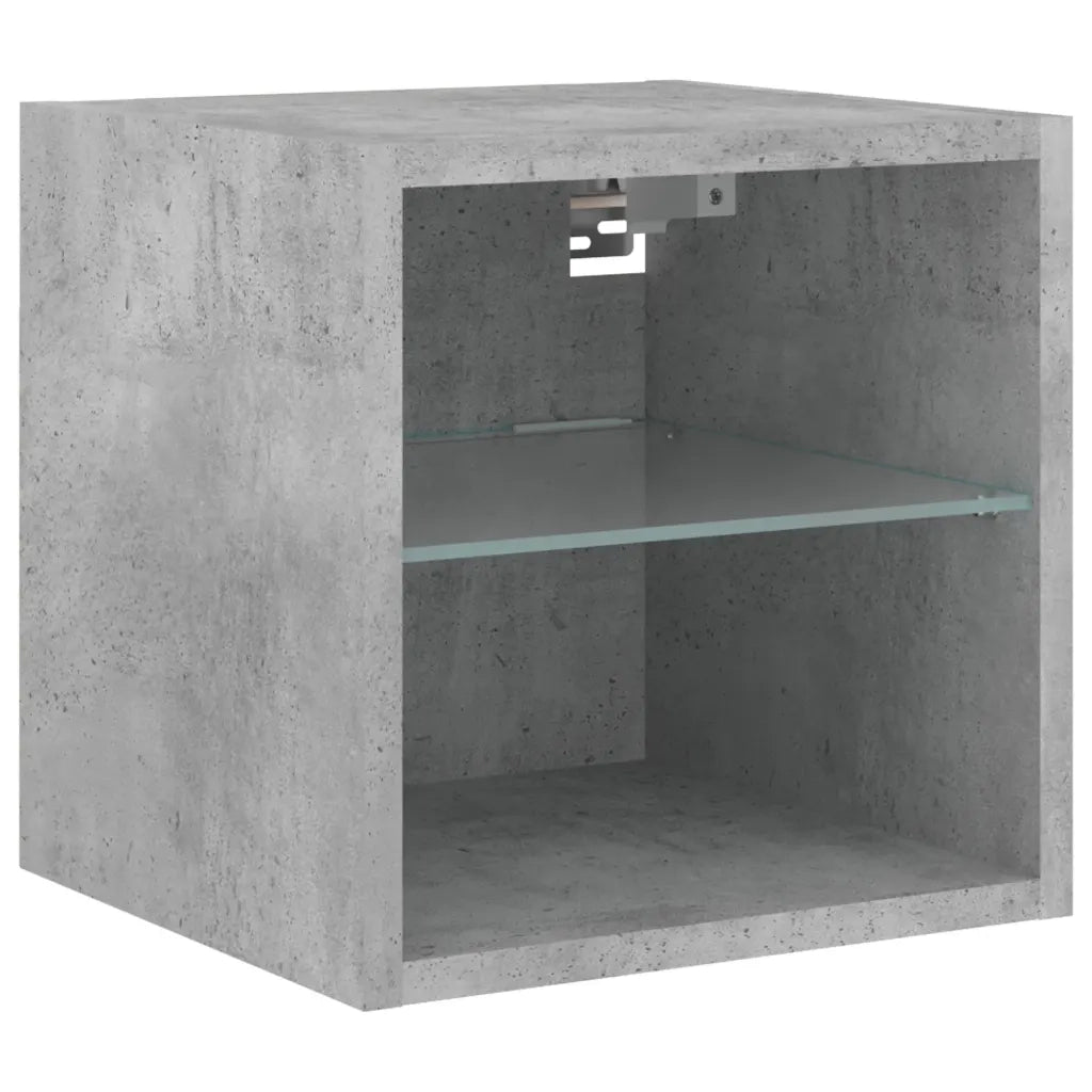 Mobili TV a Muro con LED 8pz Grigio Cemento Legno Multistrato 3216636