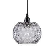 Lampada a sospensione Mia in vetro fume' e texture diamantata