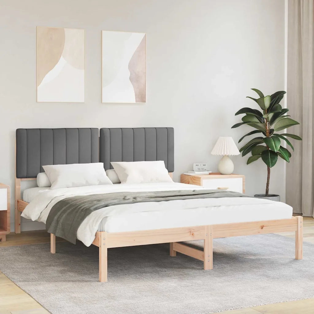 Letto con Testiera Rivestita Grigio scuro 150 x 200 cm 878040