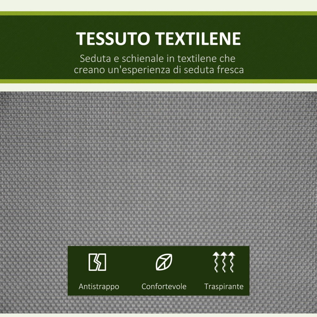 Dondolo da Giardino 2 Posti con Tettuccio ¨C zephmum ¨C Grigio 140x118x162 cm