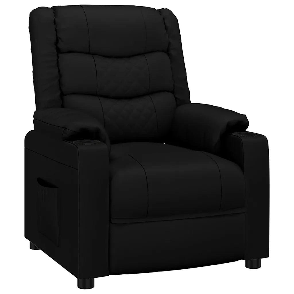Divano Sedia-Poltrona Reclinabile Nera in Similpelle 572393