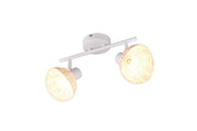 Faretto soffitto CALVI boho 2xE14 bianco rattan RL