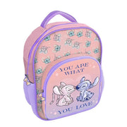 Trade Shop - Zaino Zainetto Asilo Stitch E Angel Con Tasca Deluxe 30cm Per Scuola Viaggi Bambini 674167a -