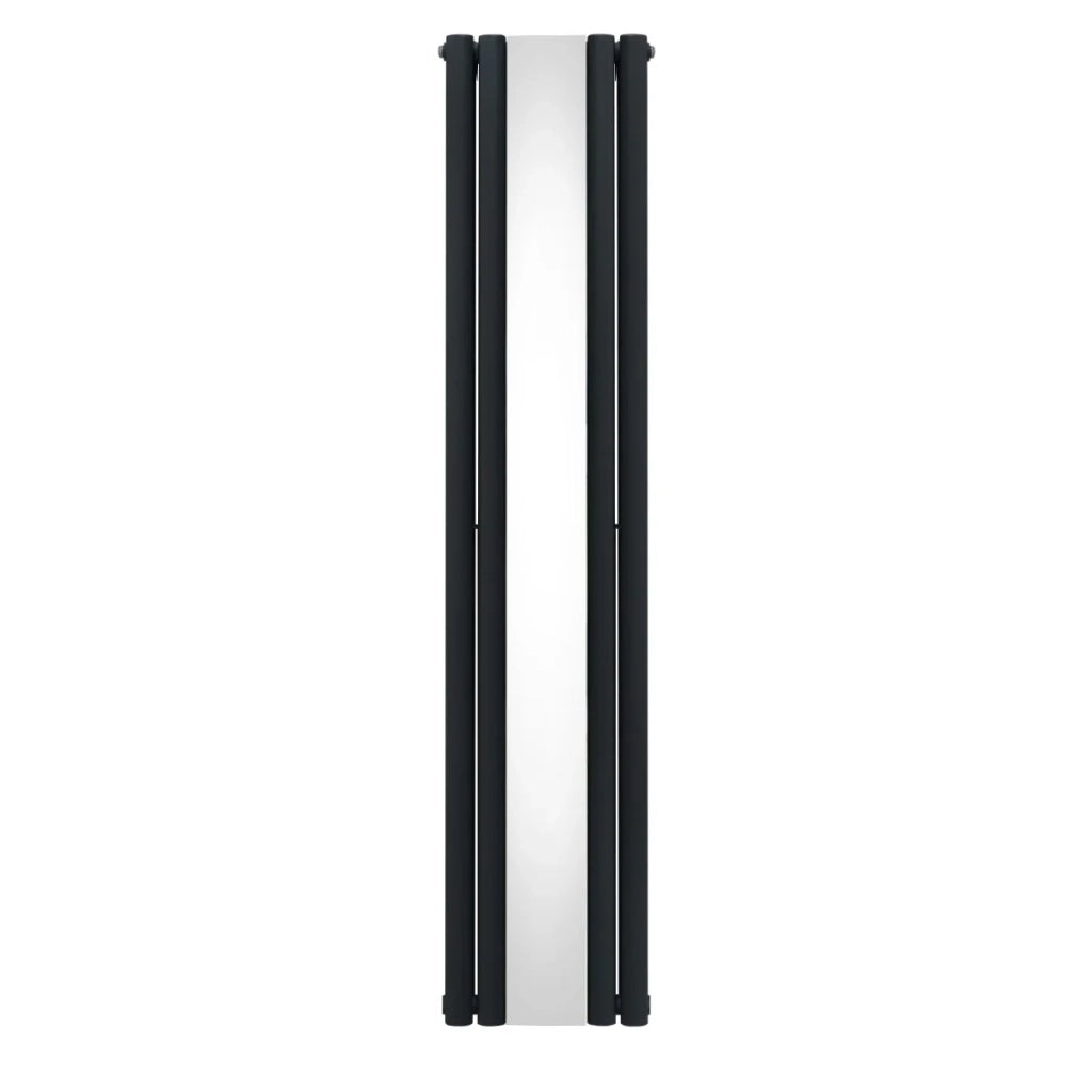 Radiatore Ovale a Specchio a Doppia Colonna Verticale Grigio Antracite 1800mm x 380mm