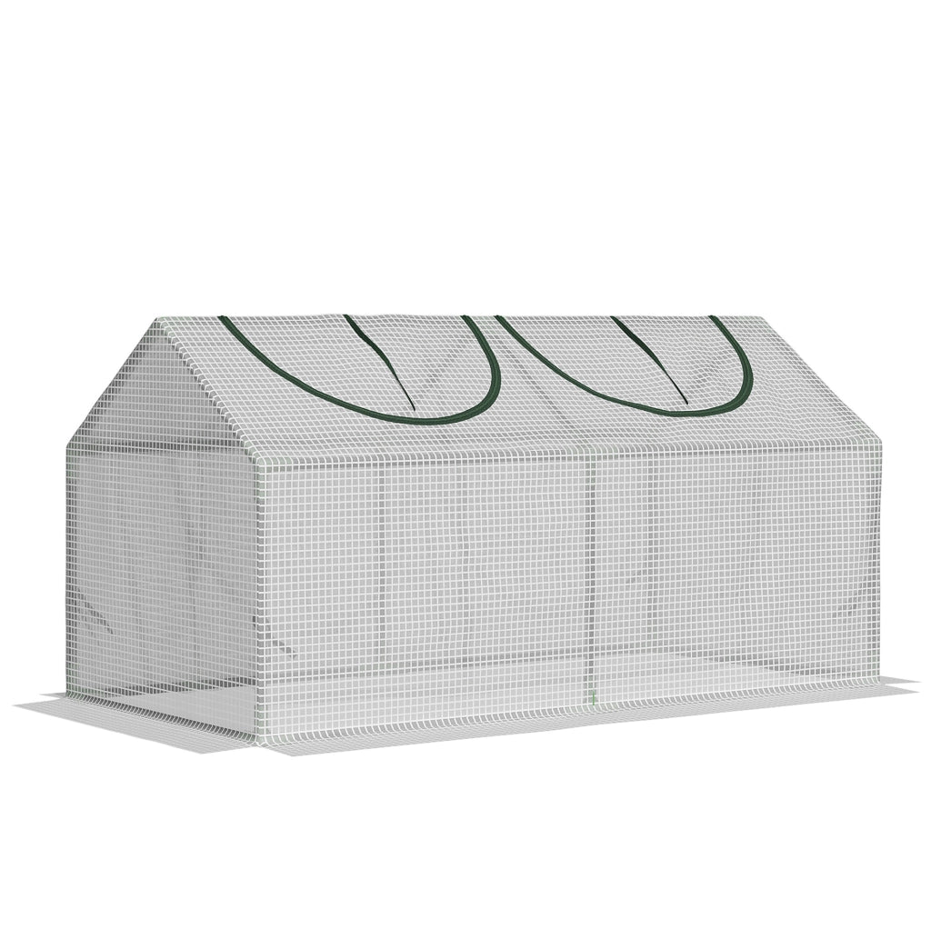 Mini serra da giardino bianca 120 x 60 x 60 cm con finestre