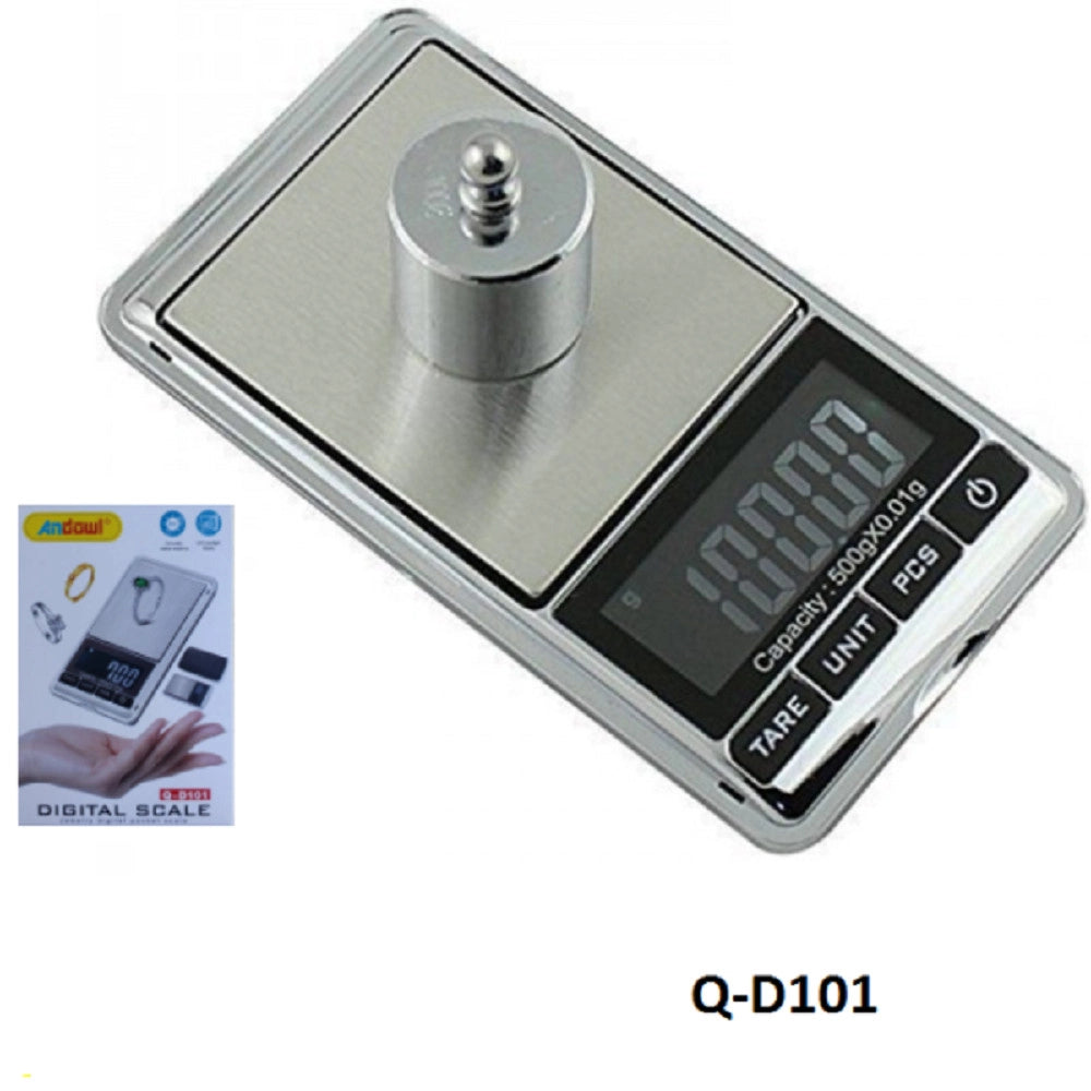 Trade Shop - Mini Bilancia Tascabile Digitale 0,01 G 500 G Display Lcd Retroilluminato Q-d101 -