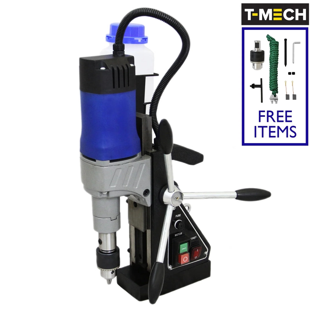 230V Base Magentica Trapano Colonna Diametro 35mm Adattatore Carotatrice Mandrino & Chiave