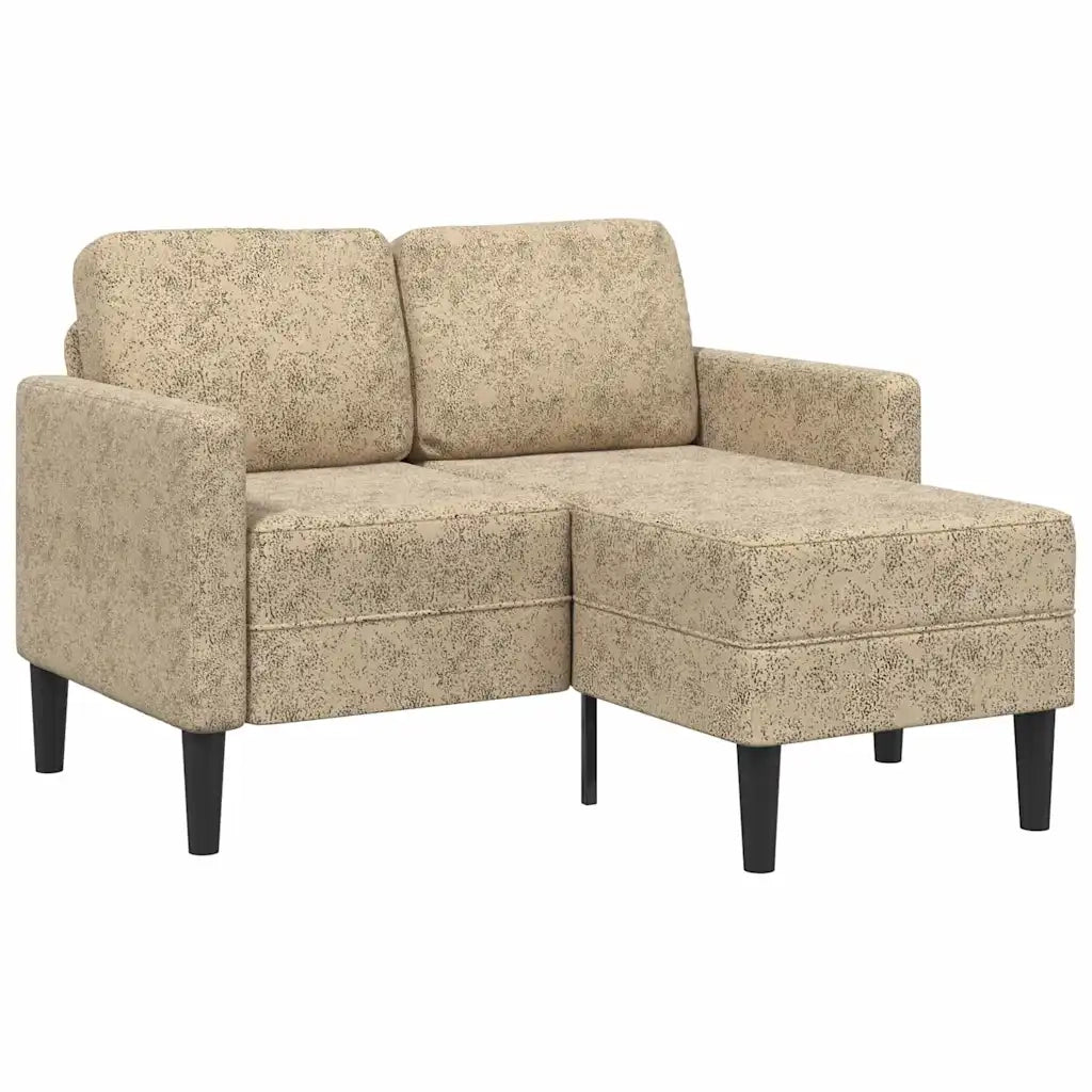 Divano 2 Posti con Chaise a L Grigio Chiaro 125 cm Similpelle