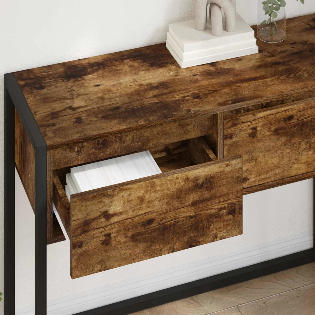 Tavolino | Tavolo laterale Quercia Fumosa 100 x 36 x 75 cm Legno multistrato